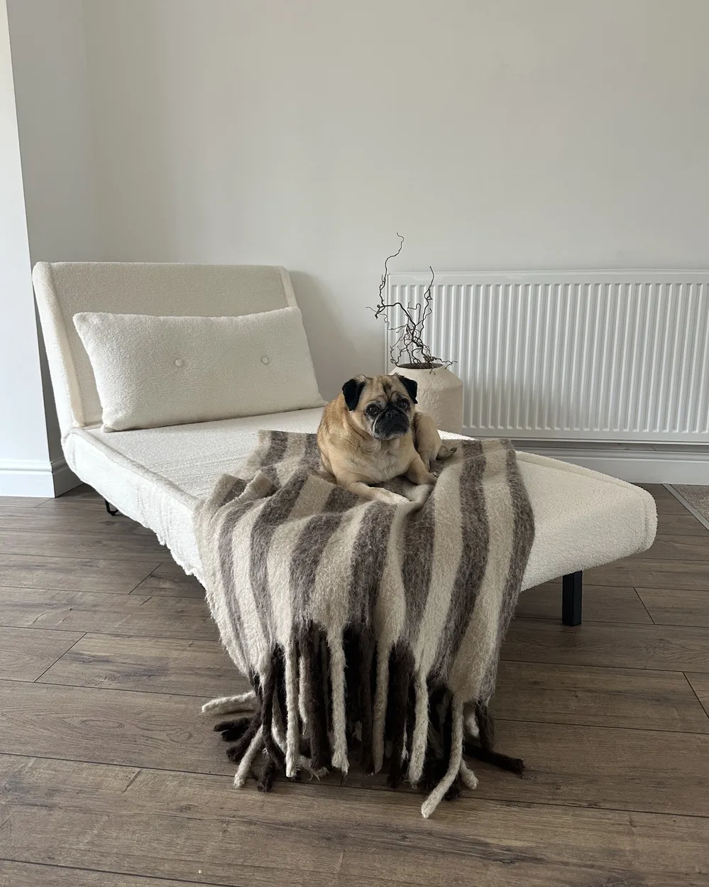 Single Sofa Bed VESTFOLD Boucle Off-White_942840