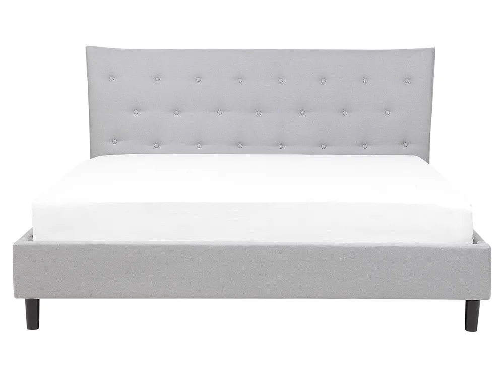 Bett mit Lattenrost Stoff SAVERNE 160 x 200 cm Hellgrau_708193