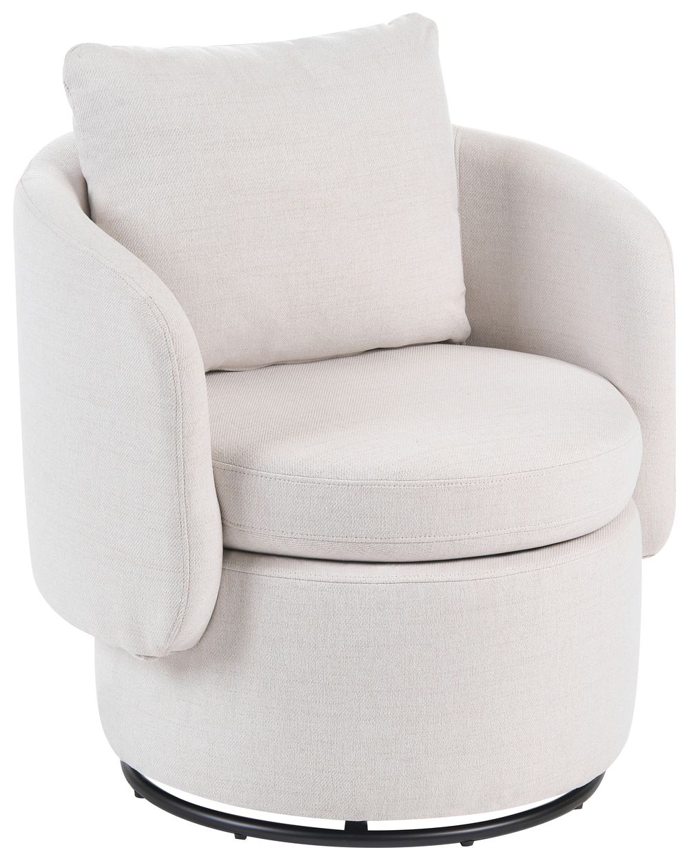 Swivel Armchair HORSENS with Storage Fabric Off-White