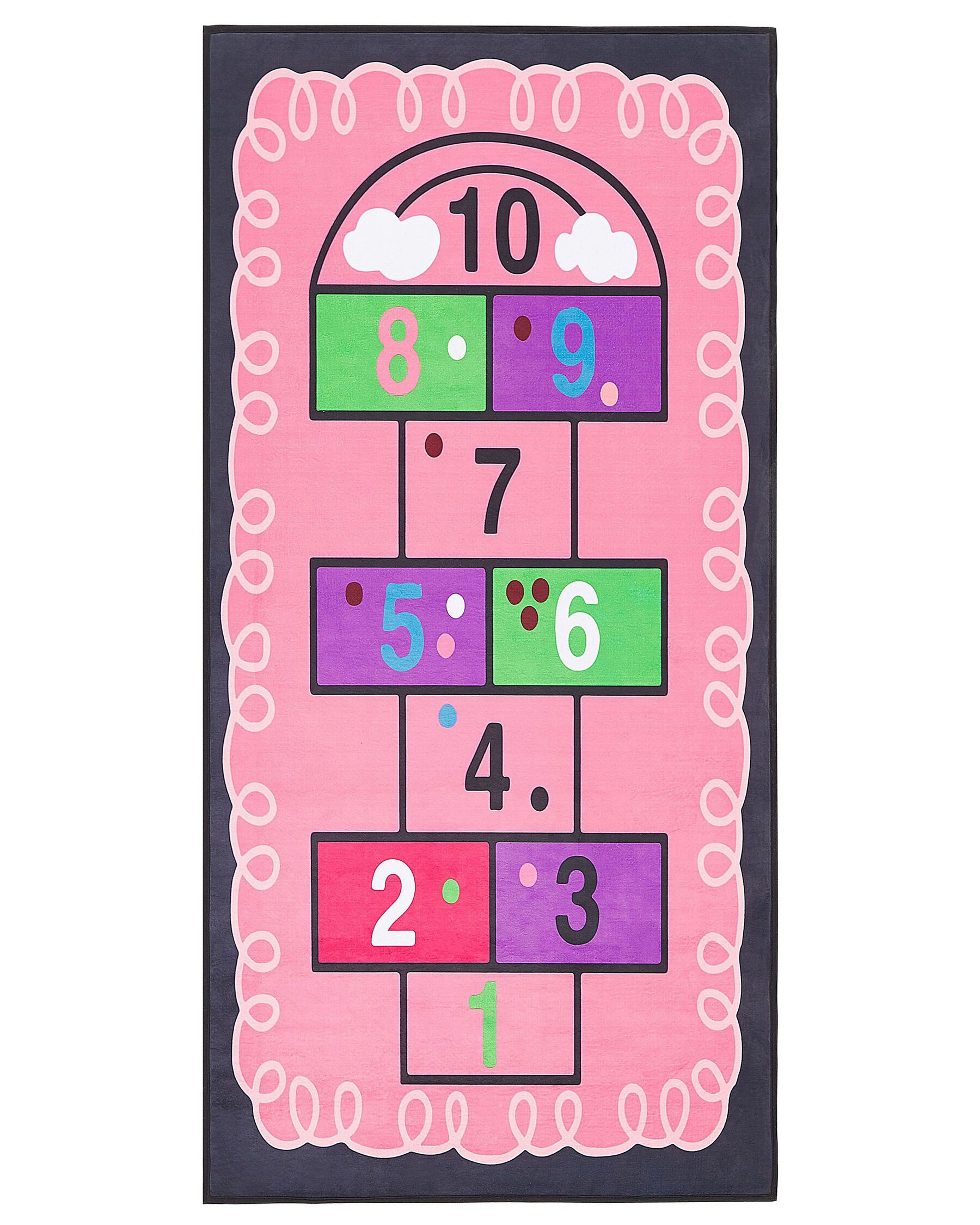 Kids Rug Hopscotch Print 80 x 150 cm Pink HONAZ_779870