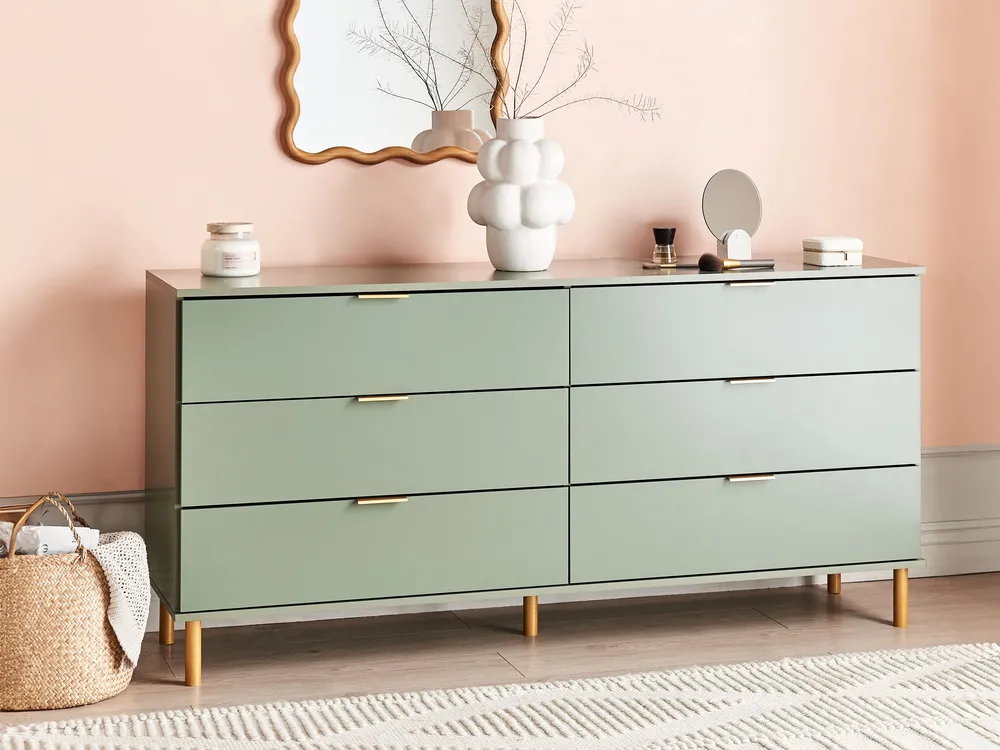 6 Drawer Chest WALPOLE Green