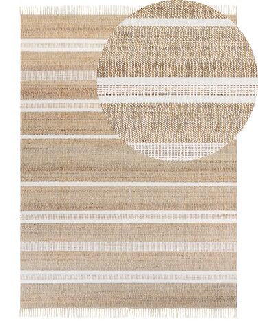 Jutový koberec  160 x 230 cm béžový/bílý TALPUR