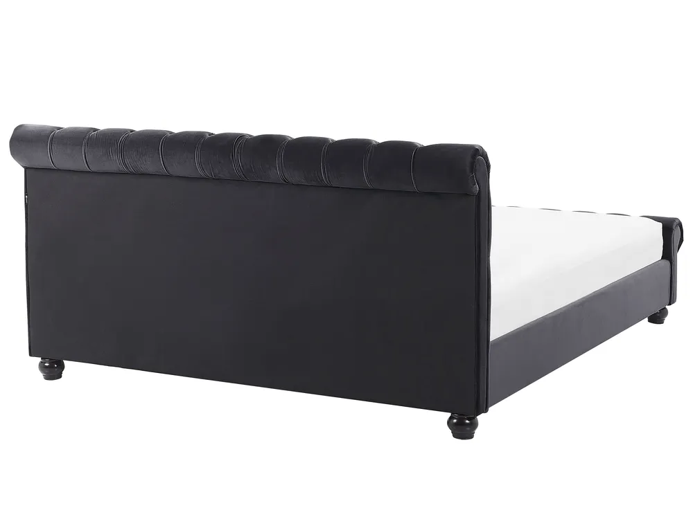 Waterbed Velvet AVALLON 180 x 200 cm (EU Super King) Black_846930