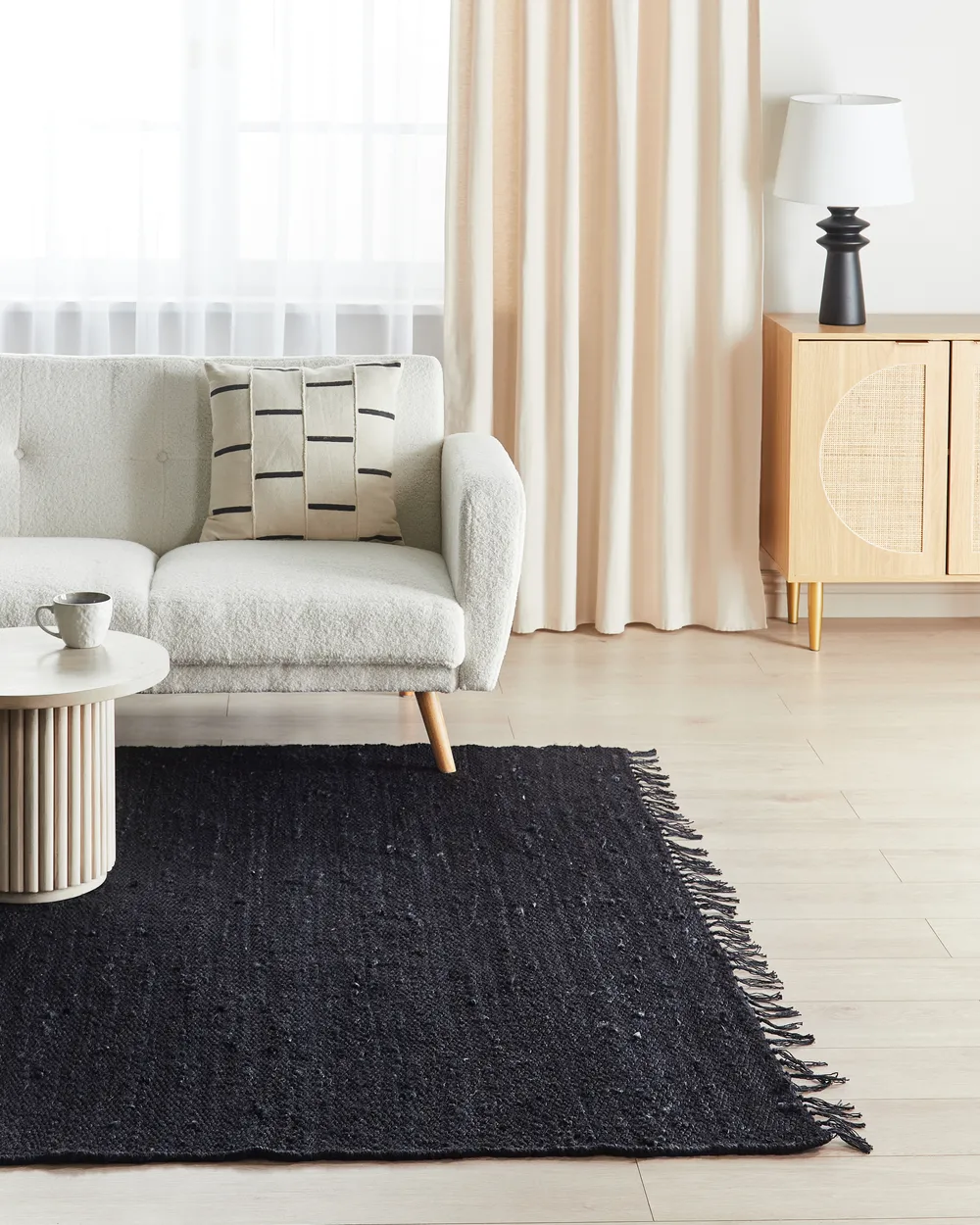 Rug SINANKOY Black 200 x 300 cm Jute
