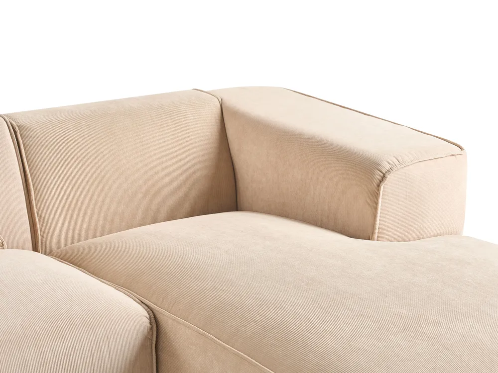 Corner Sofa 3 Seater DOLVA Corduroy Beige Left Hand_871858