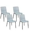Set of 4 Dining Chairs GLENDIVE Fabric Light Blue