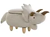 Storage Animal Stool TRICERATOPS Dinosaur Fabric Light Grey