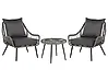 Bistro Set with Cushions LAURETO PE Rattan Grey
