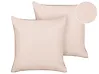 Set of 2 Decorative Cushions LEUZEA 60 x 60 cm Boucle Pastel Pink Solid