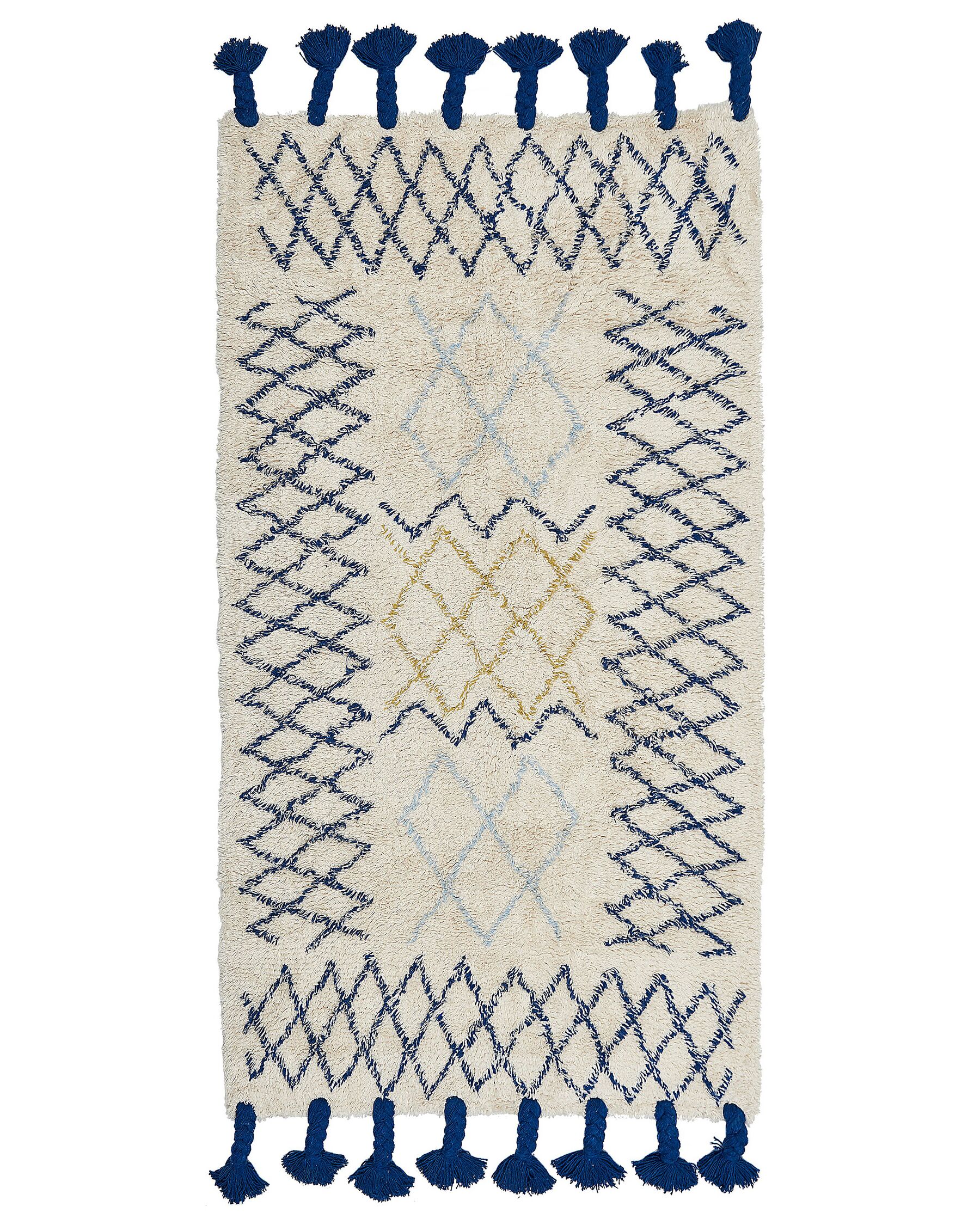 Bavlnený koberec 80 x 150 cm béžová/modrá ERZINCAN_839253