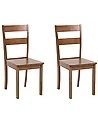 Set of 2 Dining Chairs GEORGIA Wood Brown
