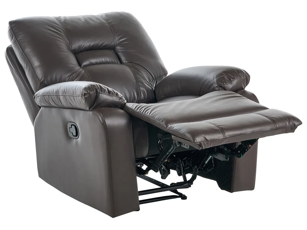 Manual Recliner Living Room Set 6 Seater BERGEN Faux Leather Brown_681642