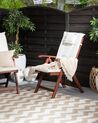 Set of 2 Acacia Garden Folding Chairs with Off-White Cushions TOSCANA_786014