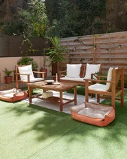 Set da giardino con tavolo 4 posti ALTIDONA Legno d'acacia Bianco sporco_933267