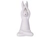 Conjunto de 3 figuras decorativas em forma de coelho cerâmica branca BREST_798709