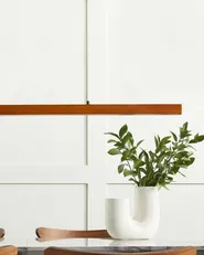 LED Pendant Lamp STEWARTS with Dimmer Oak Wood Dark Brown_872698