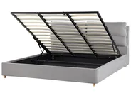 Ottoman Bed BATILLY Velvet Light Grey 180 x 200 cm (EU Super King)_830198