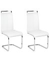 Lot de 2 chaises de salle à manger GREEDIN Cuir PU Blanc