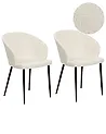 Conjunto de 2 sillas de comedor MASON Bouclé Blanco crema