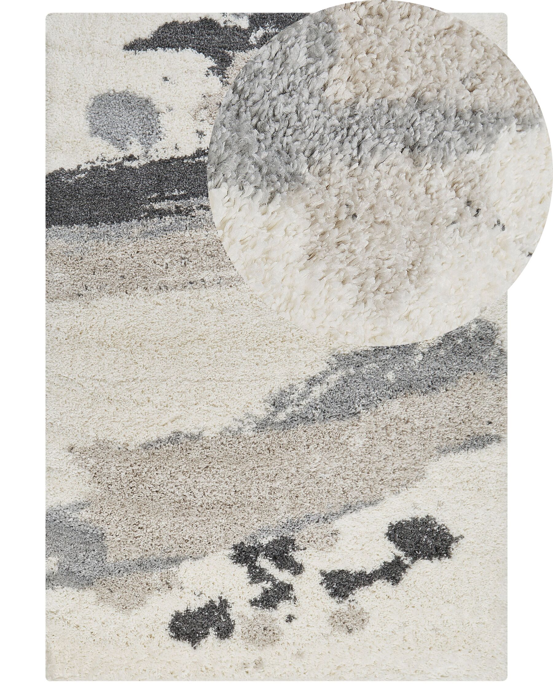 Fehér és szürke hosszú szálú szőnyeg 200 x 300 cm GORIS_854470