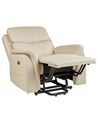Fotel z elektryczną funkcją relaksu ekoskóra kremowy GLORIE_924071