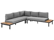Garden Corner Sofa with Table 5 Seater FIVIZZANO Acacia Wood Dark Grey_1158792