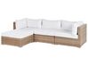 Lounge Set Rattan naturfarben 4-Sitzer rechtsseitig modular Auflagen weiß SANO II_933619