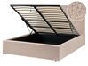 Ottoman Bed LORIENT Boucle Beige 140 x 200 cm (EU Double)