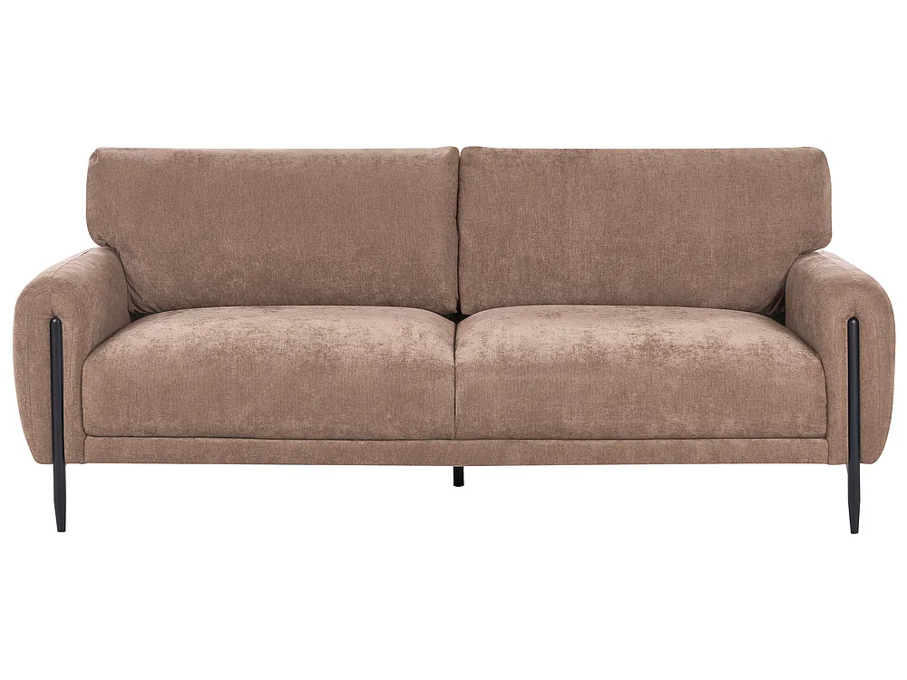 Sofa 3-Sitzer SKARO Chenillegewebe Braun