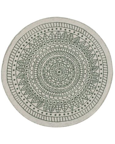 Okrúhly obojstranný vonkajší koberec ⌀ 140 cm zelená/biela YALAK