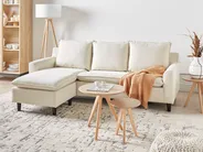 Corner Sofa 3 Seater ELVENES Fabric Light Beige Right Hand_718671