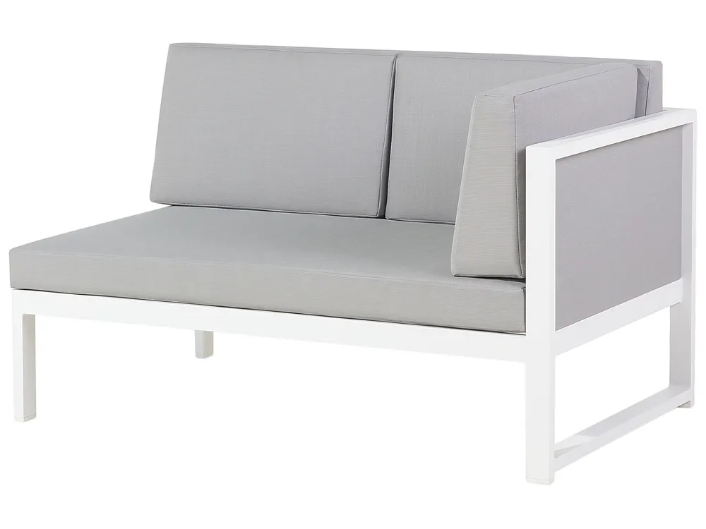 Garden Corner Sofa with Table 6 Seater CASTELLA Metal Grey Left Hand_554865