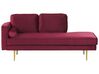 Left-Hand Chaise Longue MIRAMAS Velvet Dark Red
