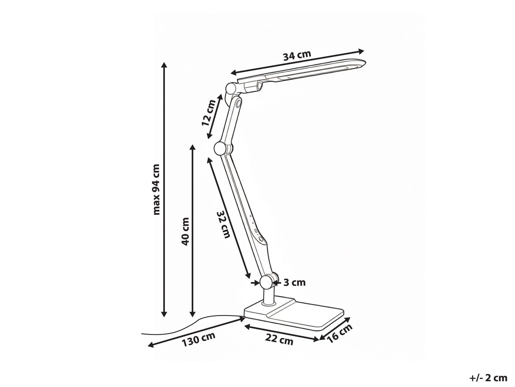 LED Desk Lamp PEGASI with Dimmer Silver_1018380