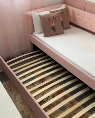 Trundle Bed Boucle GASSIN 90 x 200 cm (EU Single) Pastel Pink_1050830