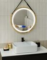 LED Wall Mirror with Bluetooth Speaker ⌀ 60 cm Gold DAROIS_932296