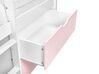 Wooden Kids Mid Sleeper Bed with Storage EU Single Size White and Pink SUSVILLE_935510