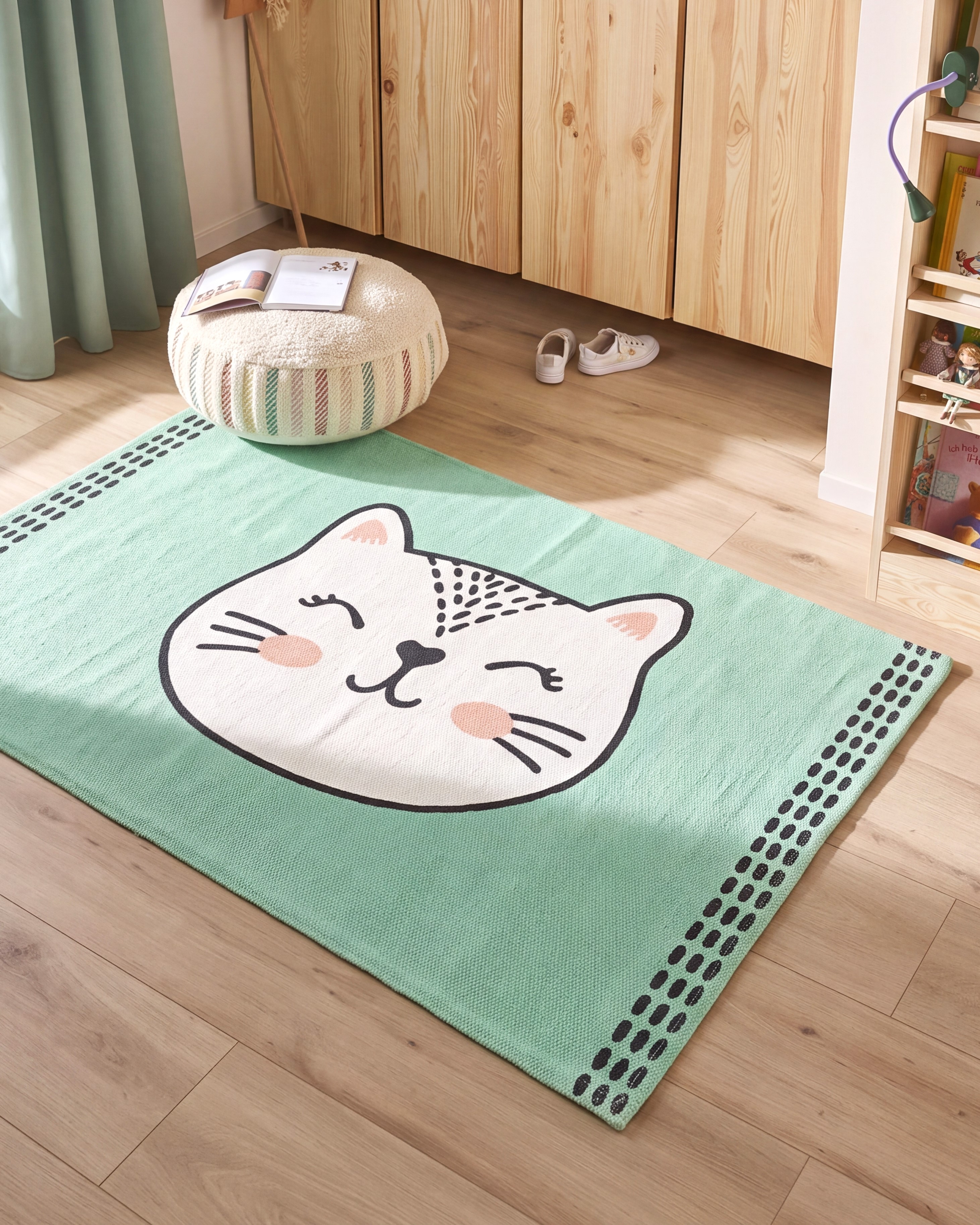 Kids Rug HOWRAH Light Green 60 x 90 cm Cotton
