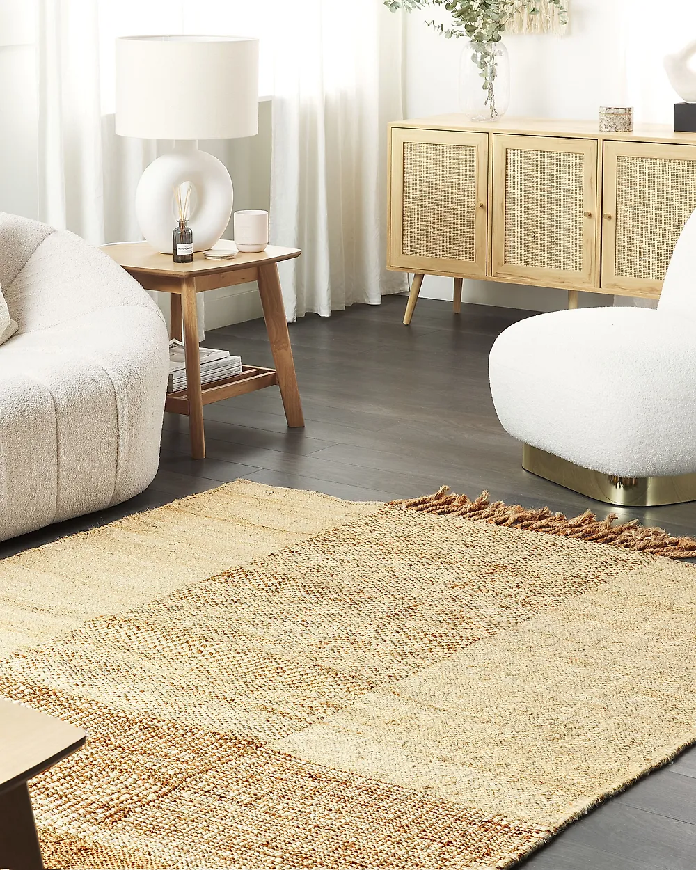 Rug HAMZALAR Beige 140 x 200 cm Jute_1184597