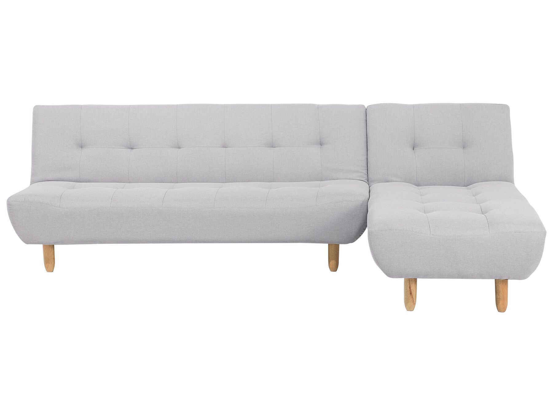 Left Hand Fabric Corner Sofa Bed Light Grey ALSTEN_807013