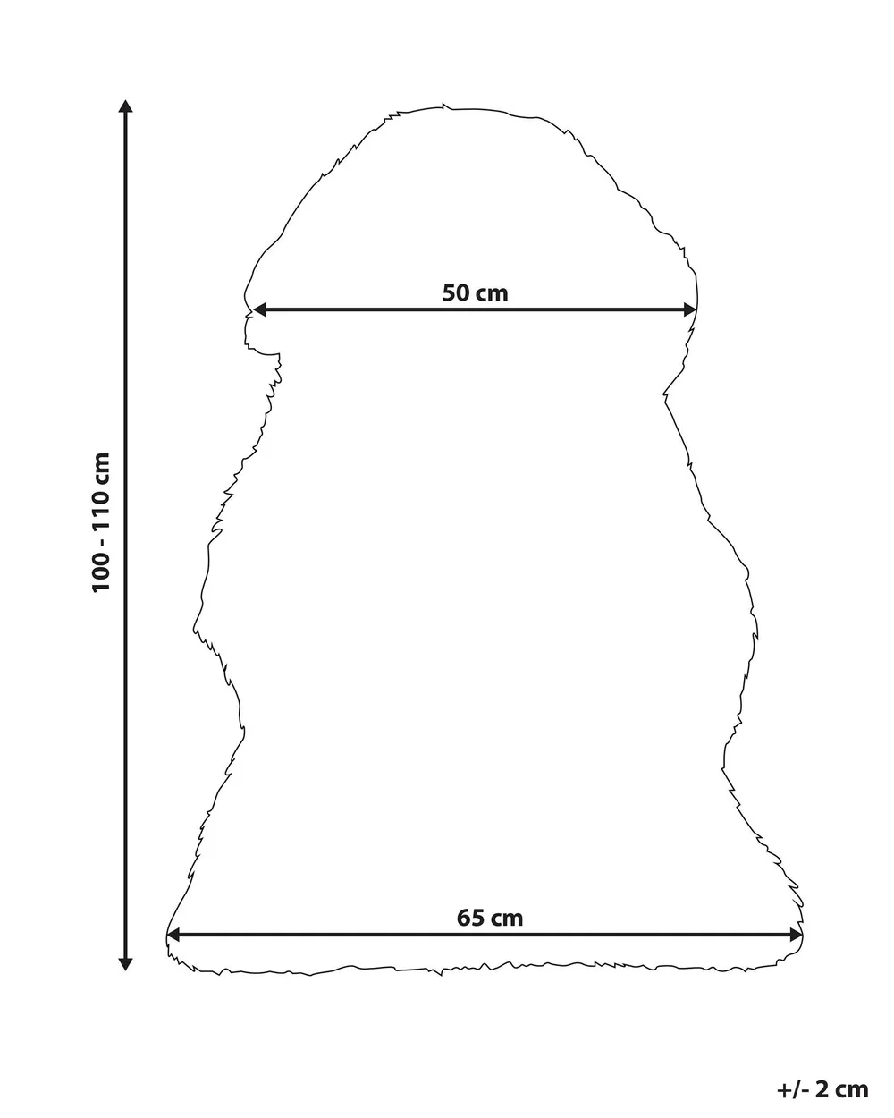 Sheepskin Rug ULURU Dark Grey 65 x 110 cm_763196