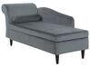 Chaiselongue Samtstoff hellgrau linksseitig LUIRO_768763