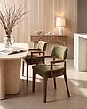 Set of 2 Dining Chairs DALBO Boucle Brown/ Green