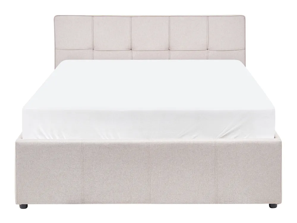 Bett mit Stauraum LAURESSES Stoff Hellbeige 120 x 200 cm_1150425