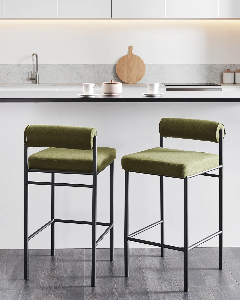 Set of 2 Bar Chairs AMAYA Green