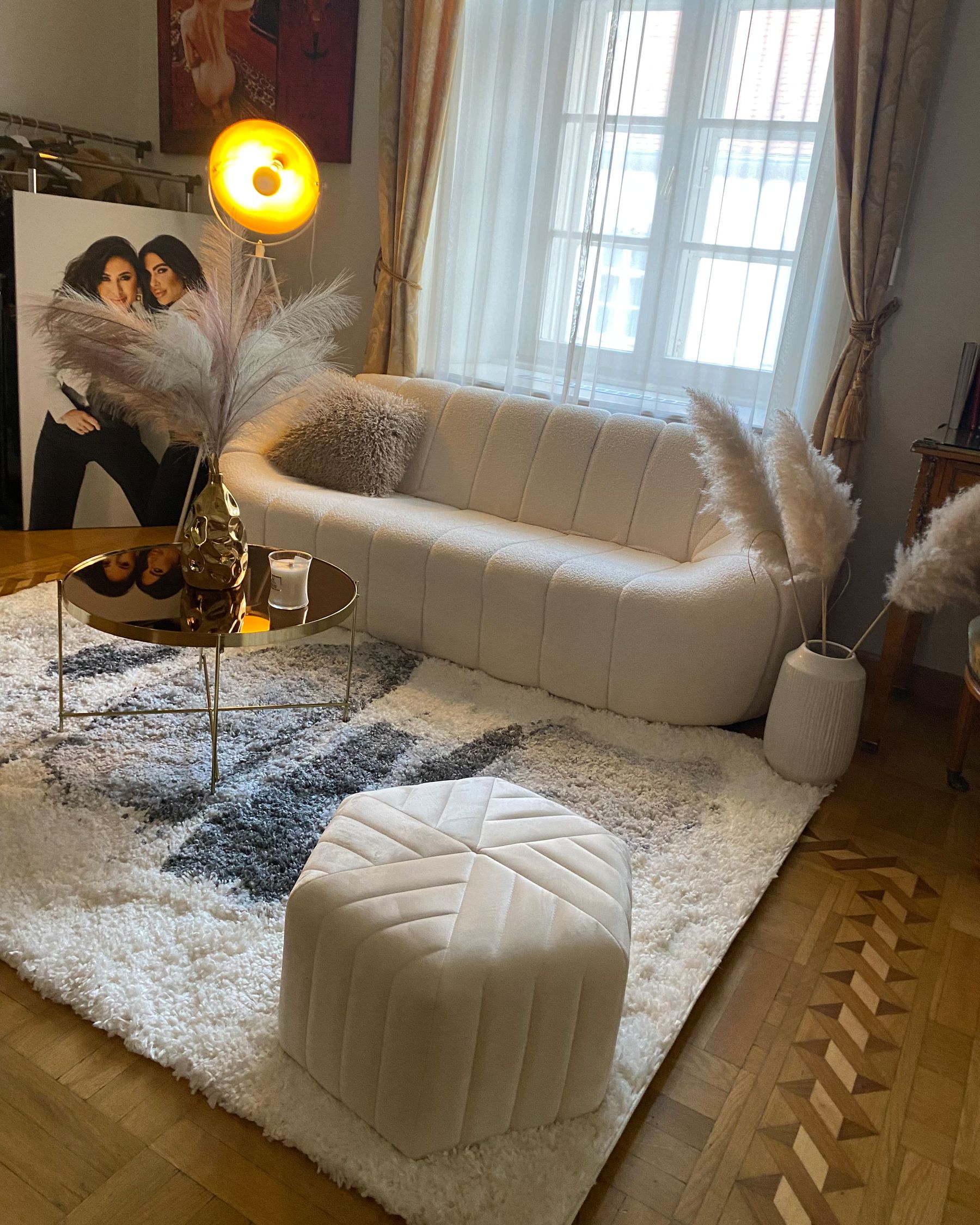 Sofa 3-osobowa boucle biała LOMMA_900259