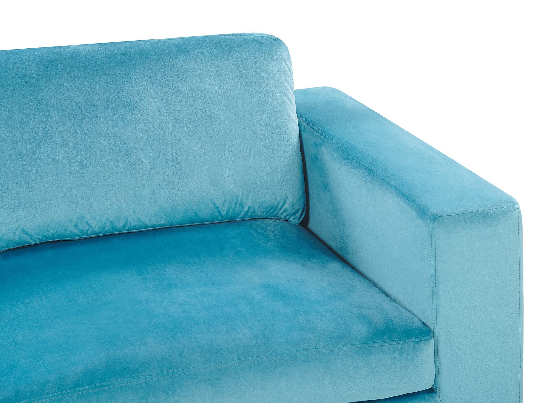 Beliani 3-Sitzer Sofa In Marineblau Samt – Modern Mit Schwarzen/goldenen Füßen, Gesteppt & Bequem