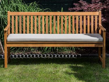 Acacia Wood Garden Bench 160 cm with Taupe Cushion VIVARA