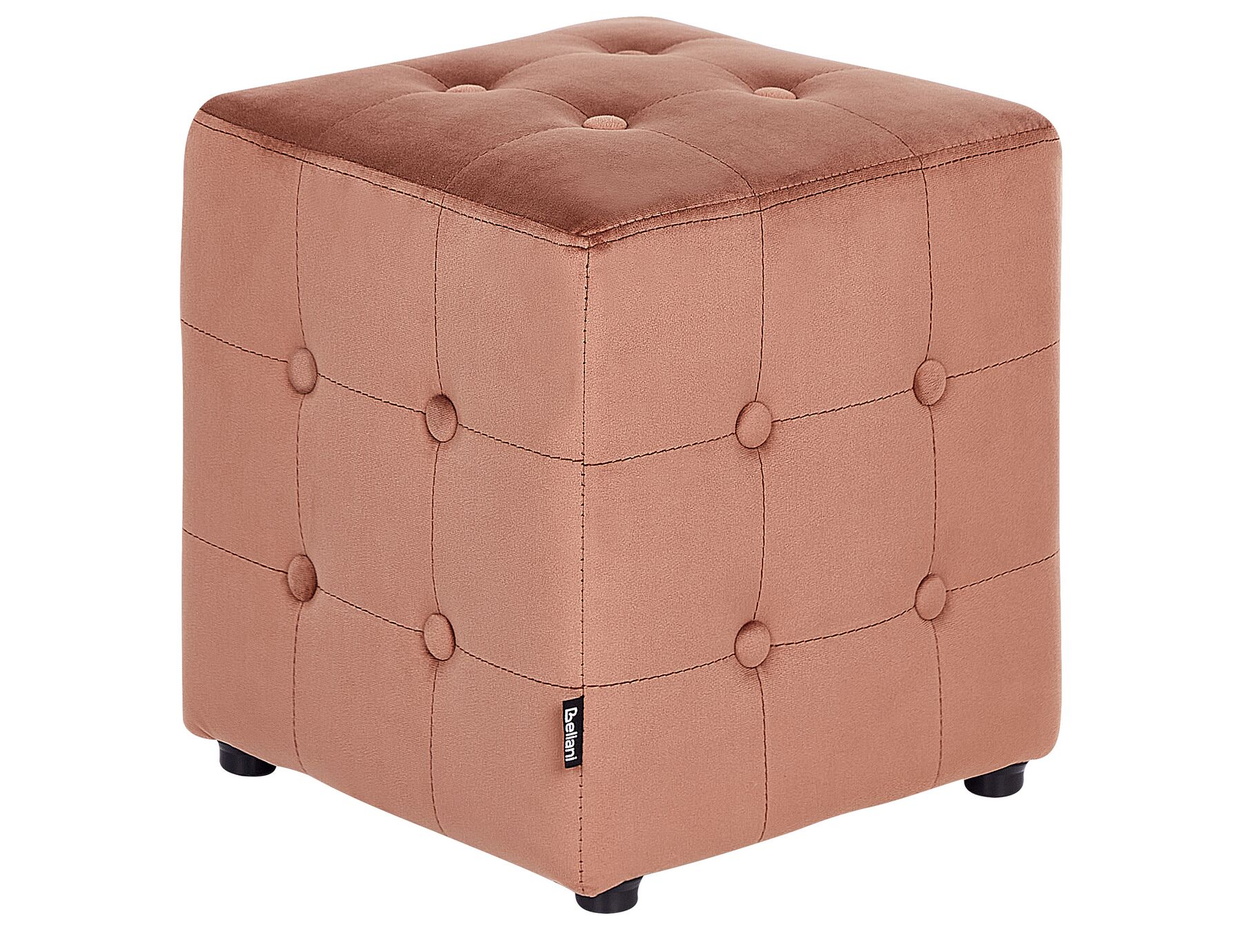 Pouf en velours 36 x 36 cm rose pêche WISCONSIN_926911