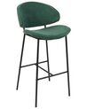 Sada 2 čalouněných barových židlí zelená KIANA_908115
